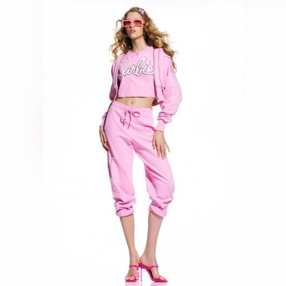 Barbie NWTBarbie Zara pink woman’s sweatpants Sz Medium - Picture 4 of 15